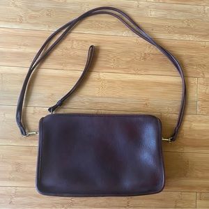 70s Vintage Coach Zippered Clutch Burgundy Basic Bag